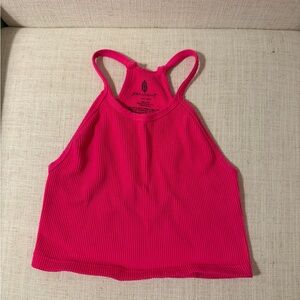 free people movement: happiness run crop- hot pink: xsmall/ small